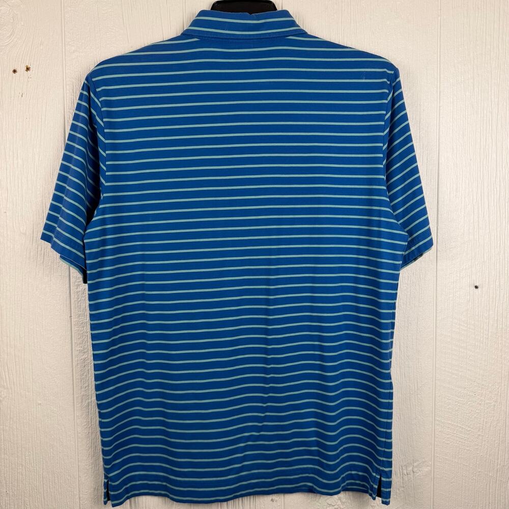 Foot Joy FJ polo shirt men’s Med blue stripe Pima cotton spandex blend - Picture 3 of 6